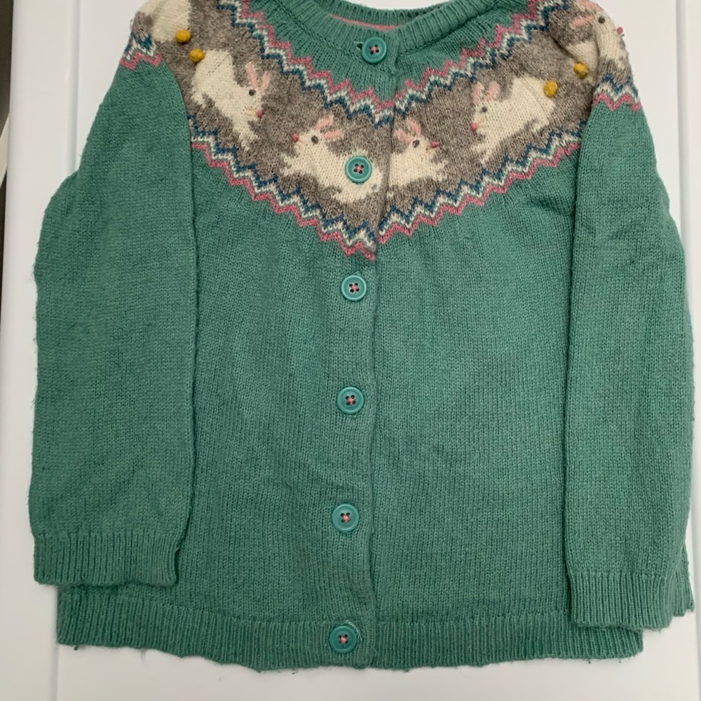 Mini Boden Bunny Cardigan EUC! Size 18-24 months